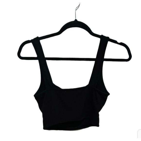 Urban Outfitters Bobbie Cut Out Cropped Tank Solid Black Size Small - Picture 3 of 5